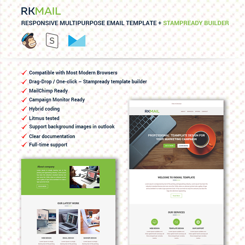 RKMail - Адаптивный многоцелевой еmail шаблон рассылки